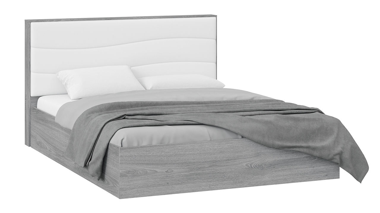 Кровать с ПМ «Миранда» Тип 1 (с подъемным механизмом) (Дуб Гамильтон/Белый глянец)