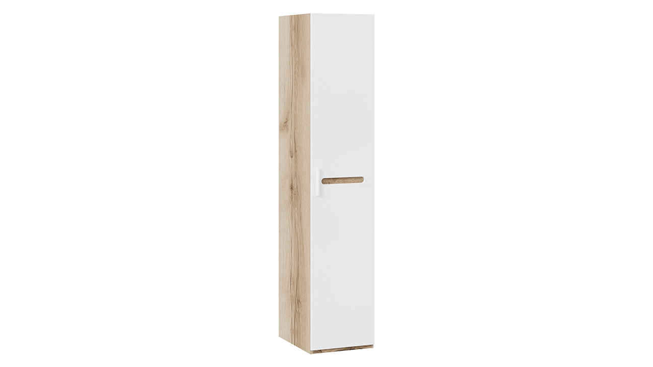 Шкаф для белья с 1-ой дверью «Фьюжн» (Белый глянец/Дуб Делано)