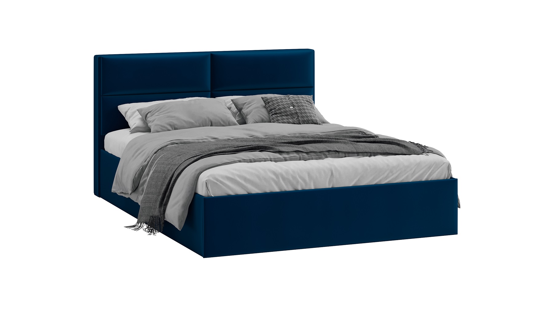 Кровать без ПМ «Глосс» Тип 1 (без подъемного механизма) (Велюр Confetti Blue)