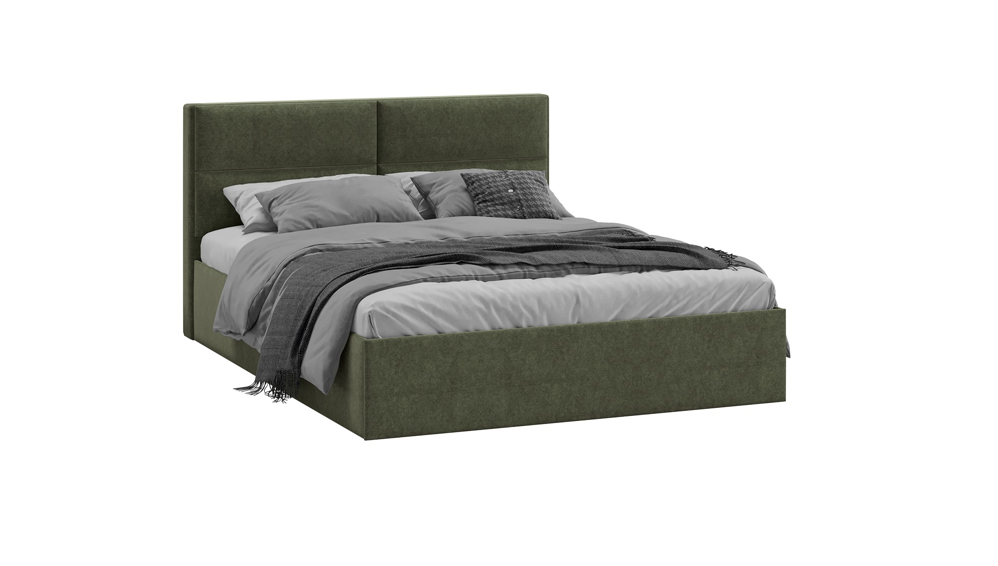 Кровать с ПМ «Глосс» Тип 1 (с подъемным механизмом) (Микровелюр Jercy Deep Green)