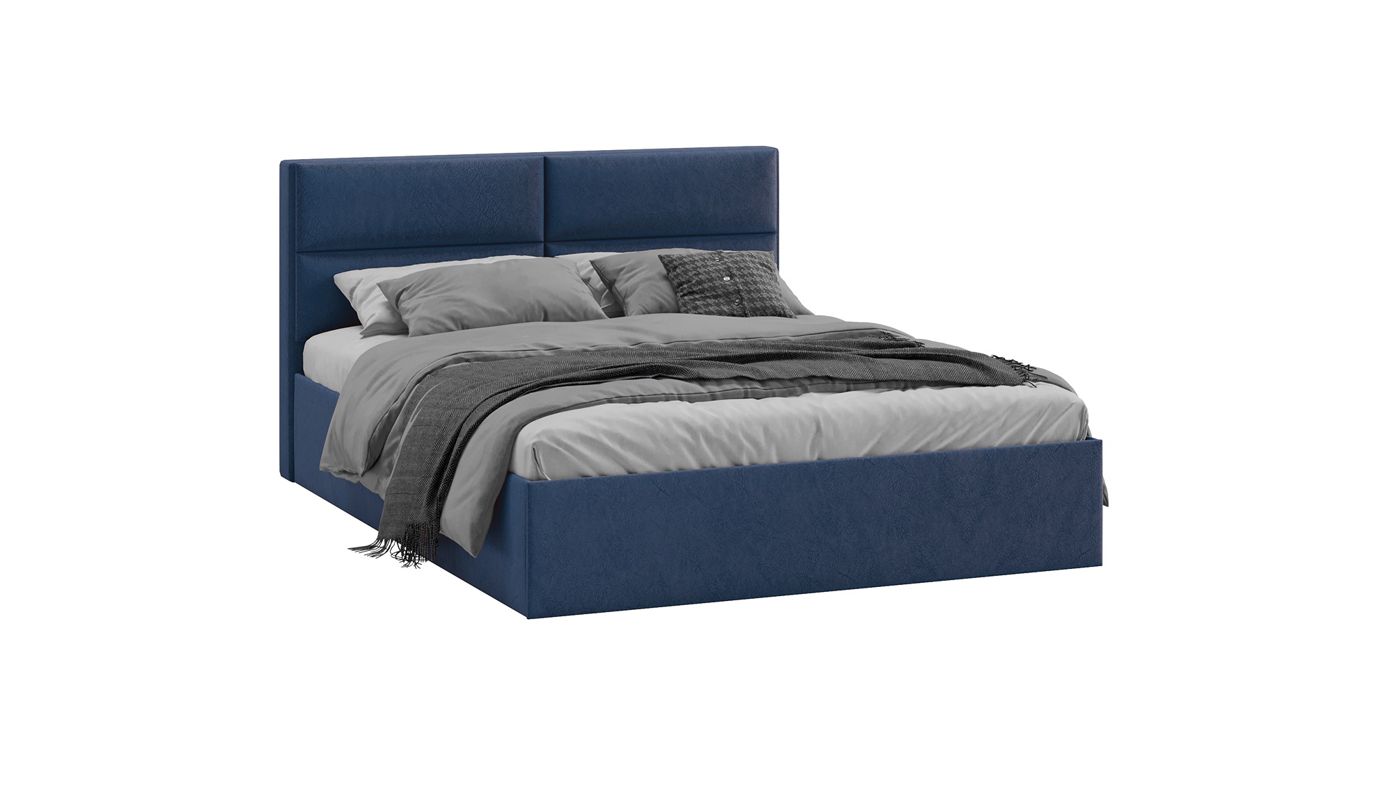 Кровать с ПМ «Глосс» Тип 1 (с подъемным механизмом) (Микровелюр Wellmart Blue)