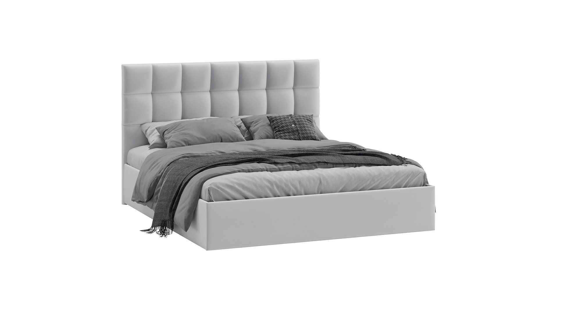Кровать с ПМ «Эмбер» (с подъемным механизмом) Велюр Confetti Silver
