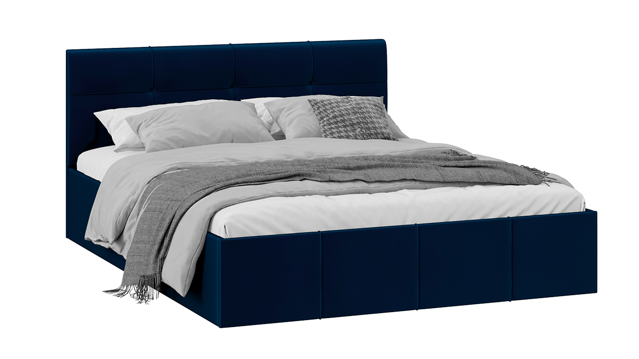 Кровать с ПМ «Лора» (с подъемным механизмом) с заглушиной (Велюр Confetti Blue)