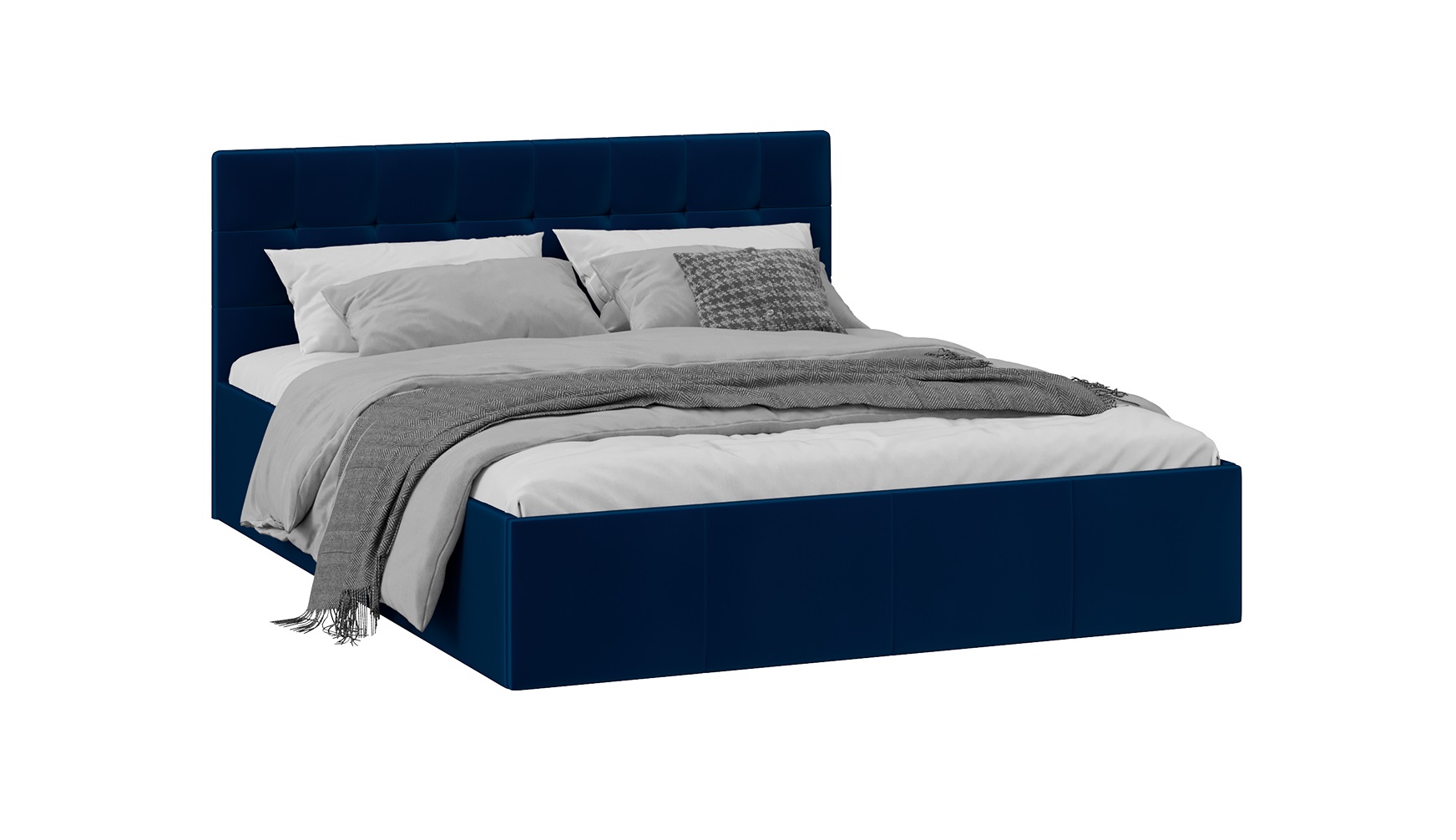 Кровать с ПМ «Эмма» (с подъемным механизмом) с заглушиной (Велюр Confetti Blue)
