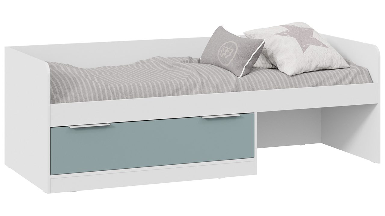 Кровать комбинированная «Марли» Тип 1 (Белый/Серо-голубой)