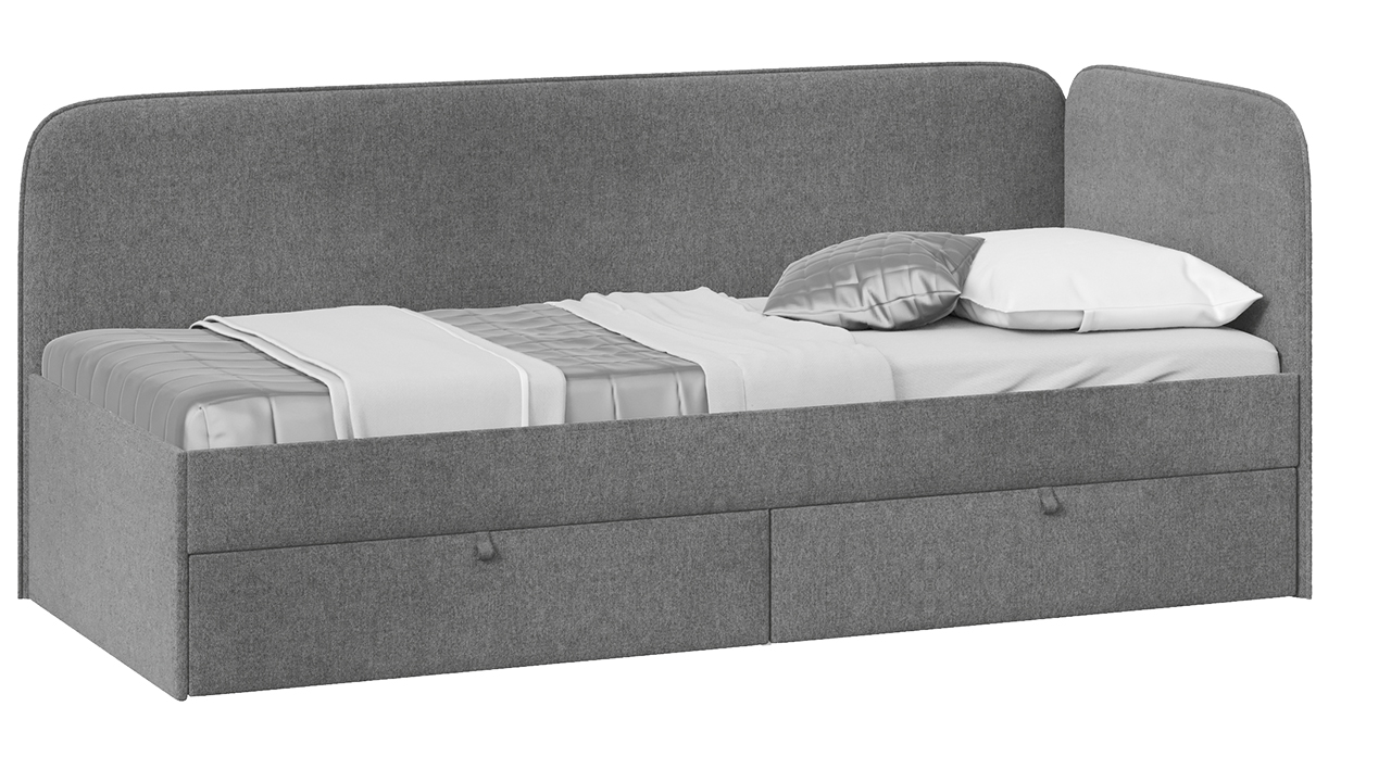 Кровать «Молли» с мягкой обивкой тип 1 (800) (Микровелюр Scandi Graphite 22)