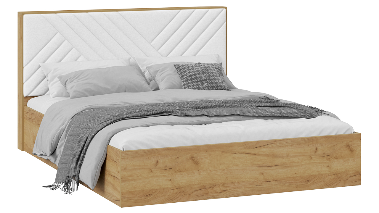 Кровать с ПМ «Хилтон» Тип 1 (с подъемным механизмом) без заглушины (Дуб крафт золотой/Белый)
