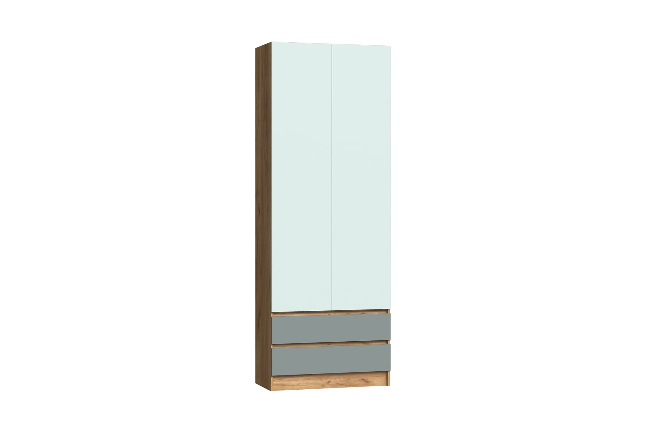 Шкаф 2-х дверный Челси Color (мята / сумеречный голубой / дуб крафт)