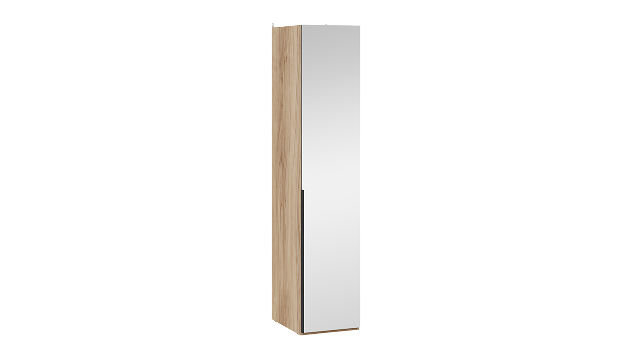 Шкаф для белья (580) с 1 зеркальной дверью «Порто» (Яблоня Беллуно/Графит)