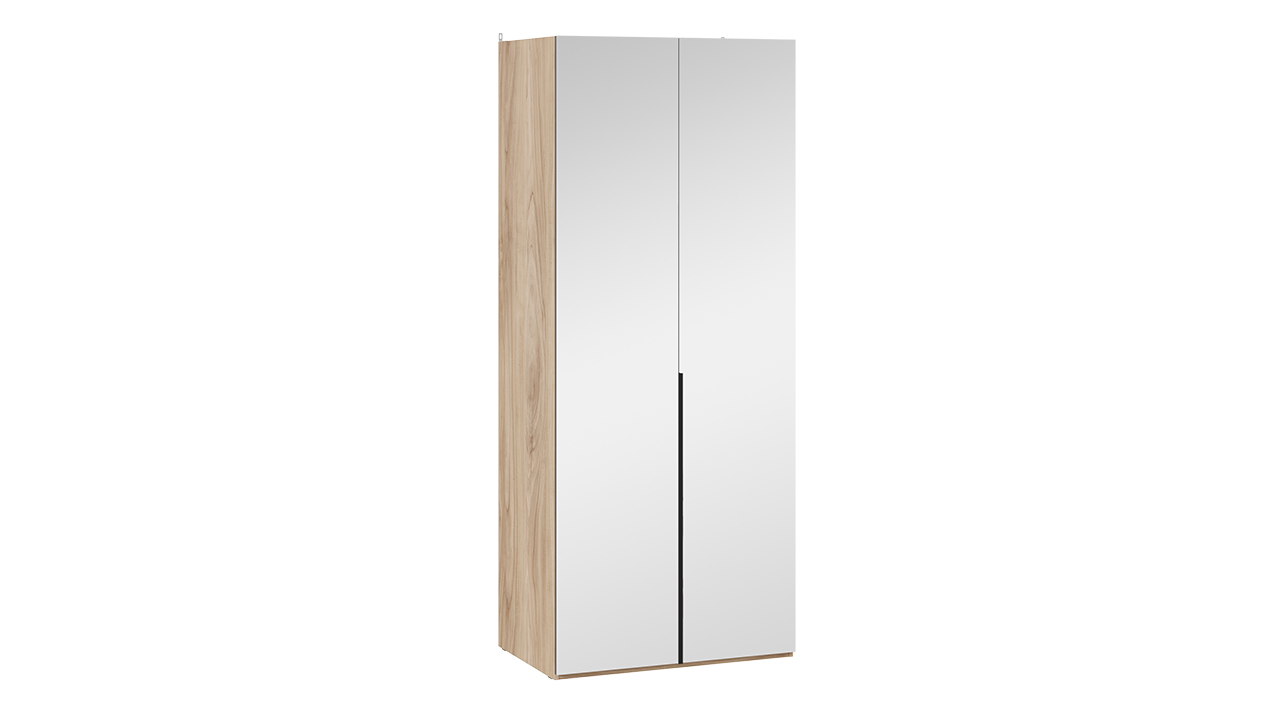 Шкаф для одежды (580) с 2 зеркальными дверями «Порто» (Яблоня Беллуно/Графит)