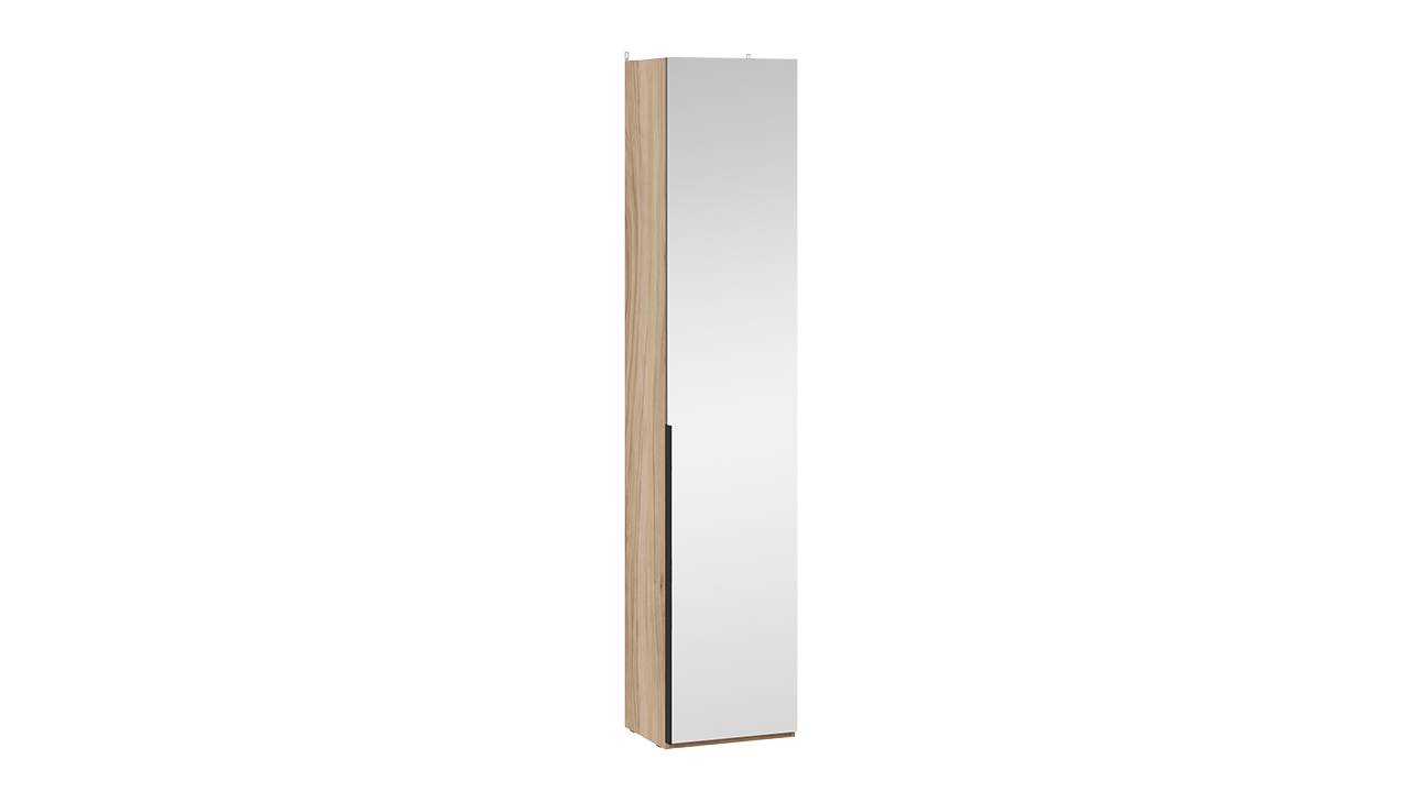Шкаф для белья (366) с 1 зеркальной дверью «Порто» (Яблоня Беллуно/Графит)