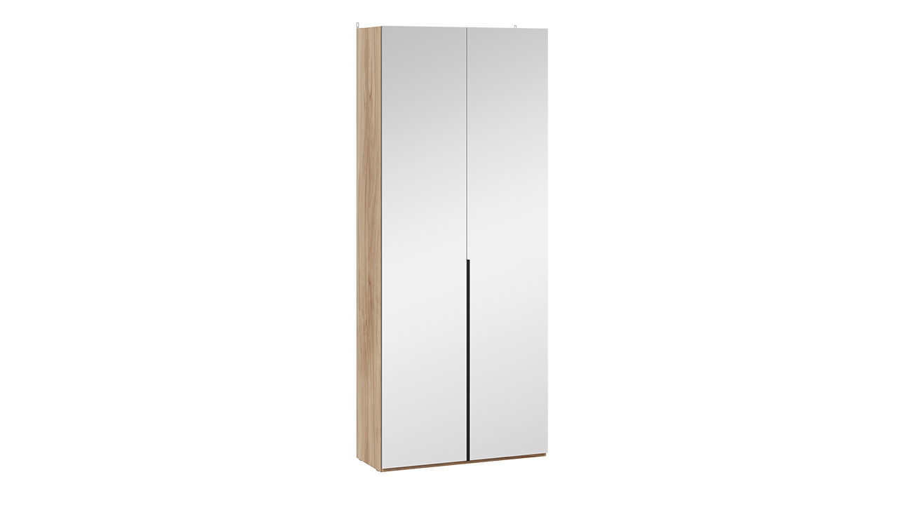 Шкаф для одежды (366) с 2 зеркальными дверями «Порто» (Яблоня Беллуно/Графит)