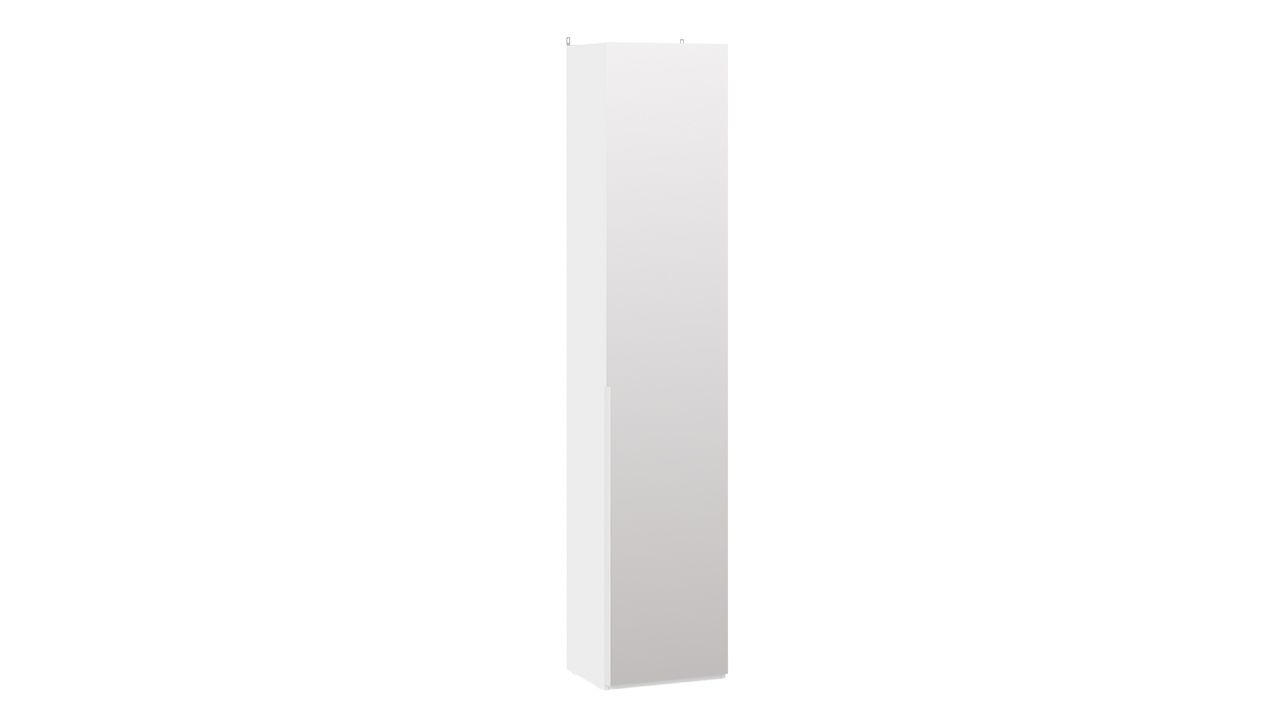 Шкаф для белья (366) с 1 зеркальной дверью «Порто» (Белый жемчуг/Белый жемчуг)