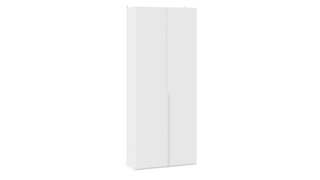 Шкаф для одежды (366) с 2 глухими дверями «Порто» (Белый жемчуг/Белый софт)