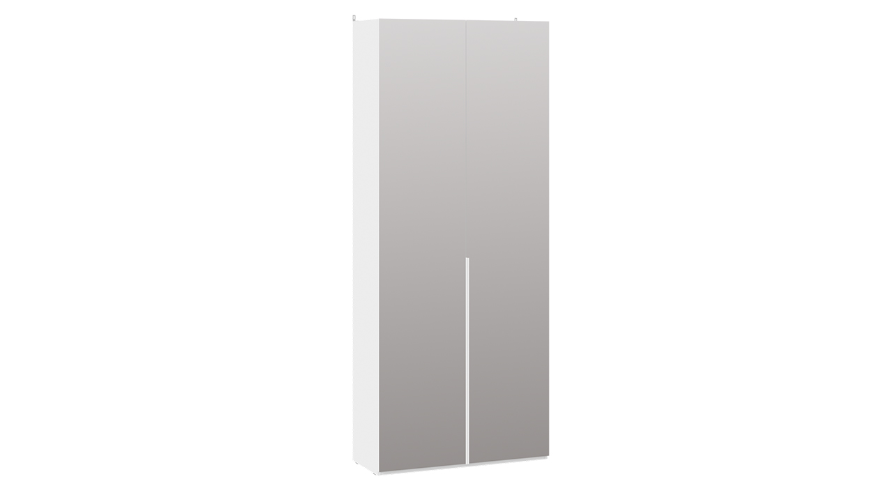 Шкаф для одежды (366) с 2 зеркальными дверями «Порто» (Белый жемчуг/Белый жемчуг)