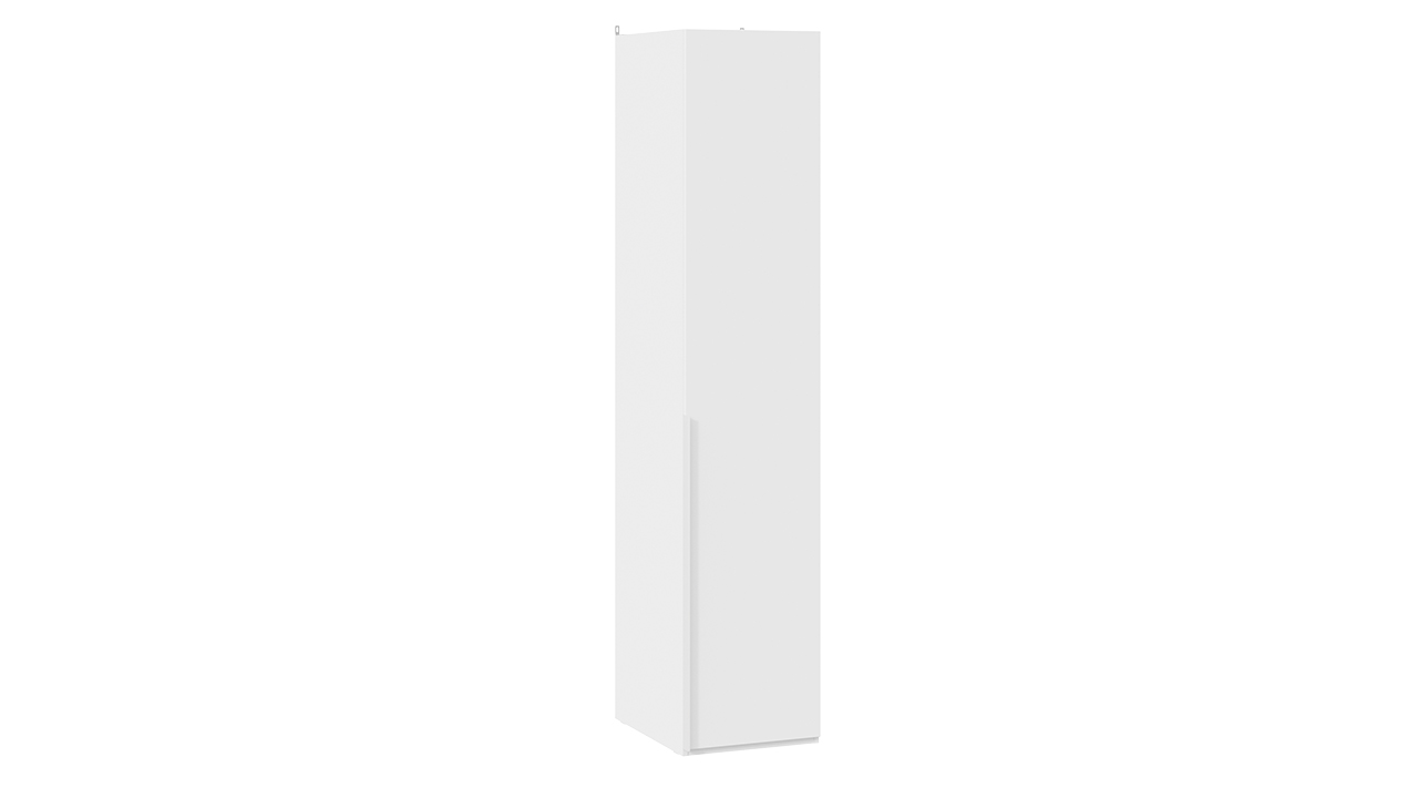 Шкаф для белья (580) с 1 глухой дверью «Порто» (Белый жемчуг/Белый софт)