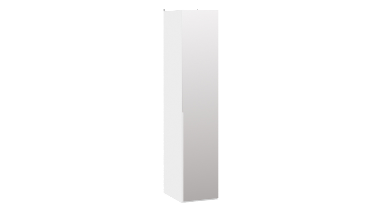 Шкаф для белья (580) с 1 зеркальной дверью «Порто» (Белый жемчуг/Белый жемчуг)