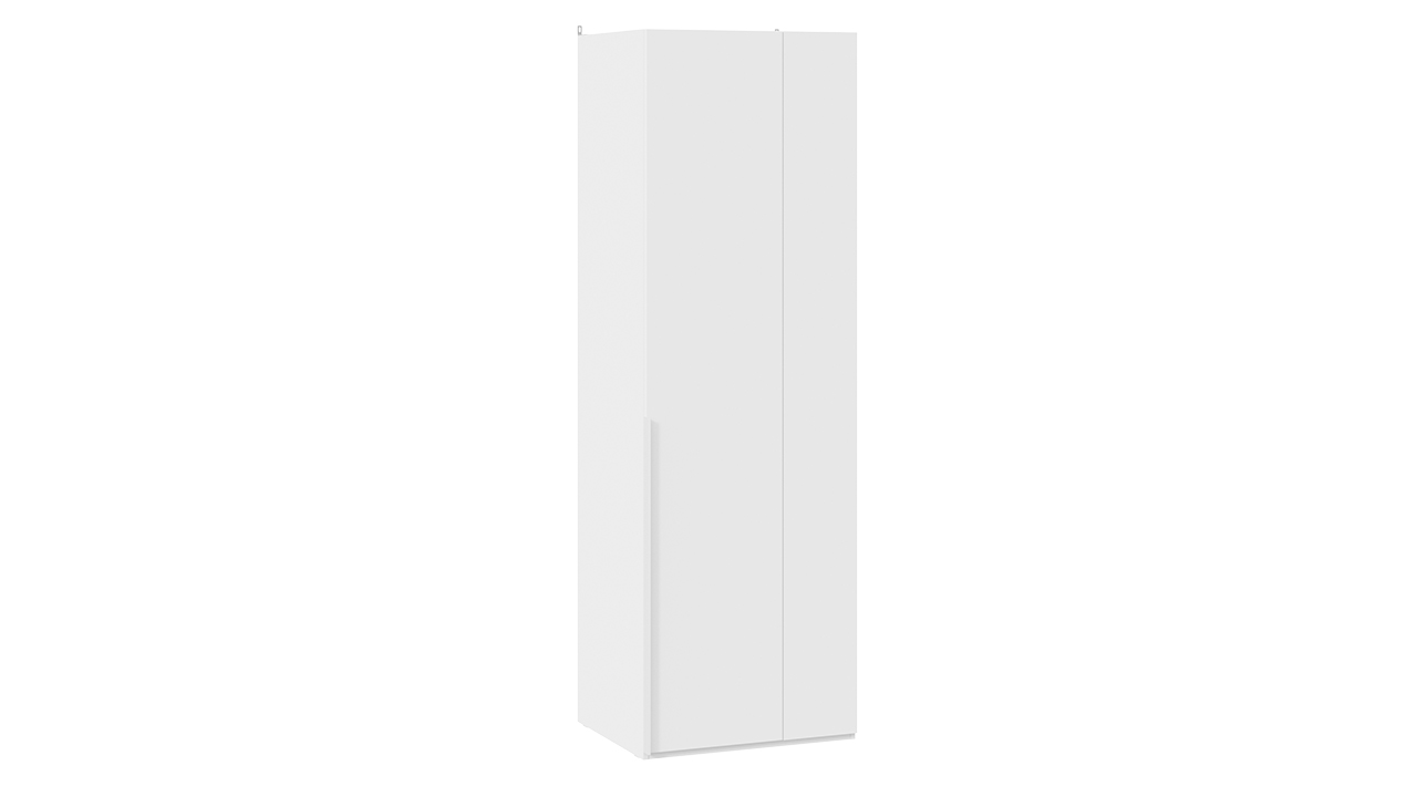 Шкаф угловой (580) с 1 глухой дверью «Порто» (Белый жемчуг/Белый софт)