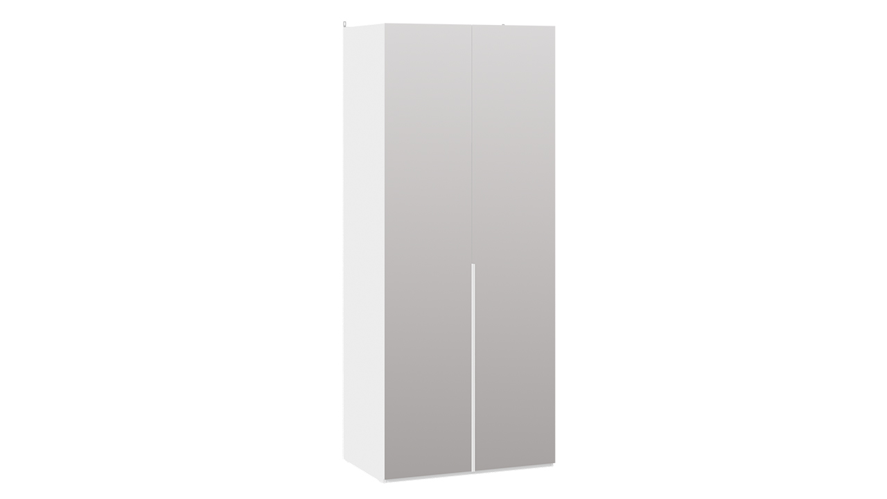 Шкаф для одежды (580) с 2 зеркальными дверями «Порто» (Белый жемчуг/Белый жемчуг)