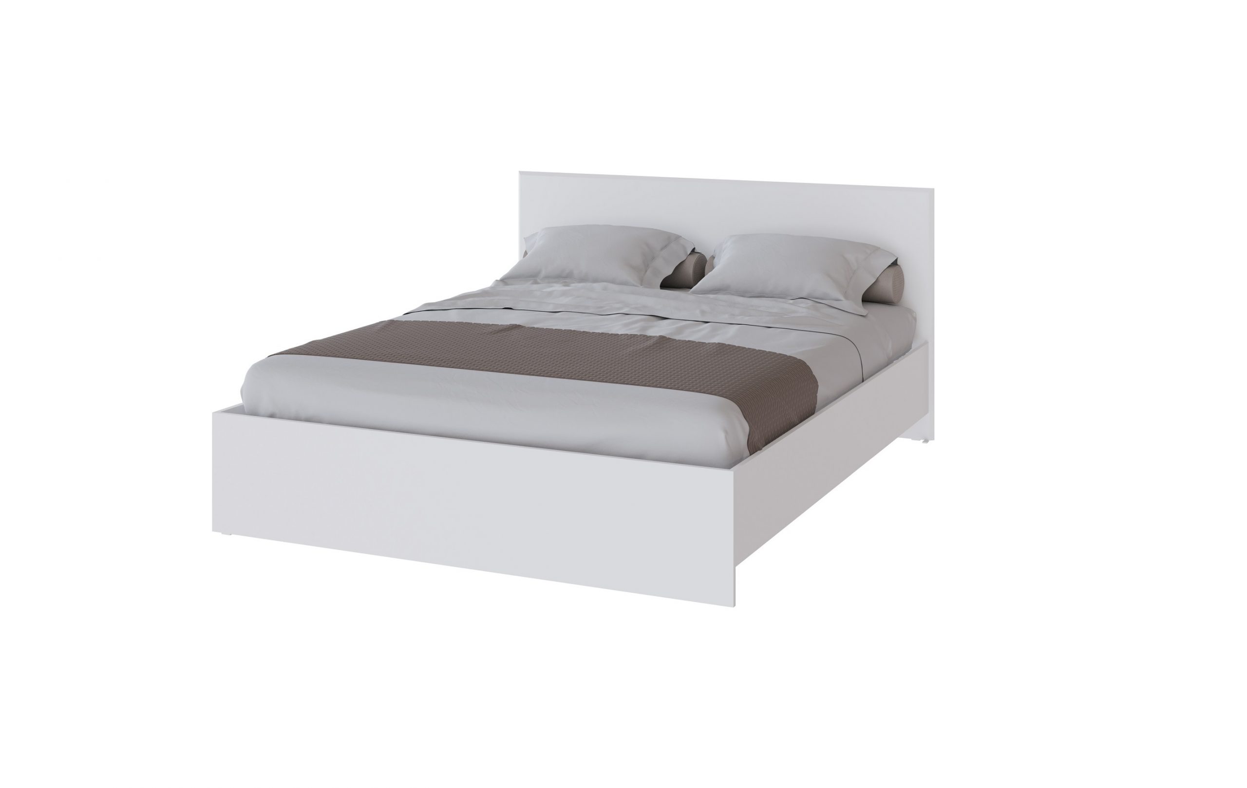 Кровать (1.4) Плейона (Белый с тиснением «Древесные поры»)