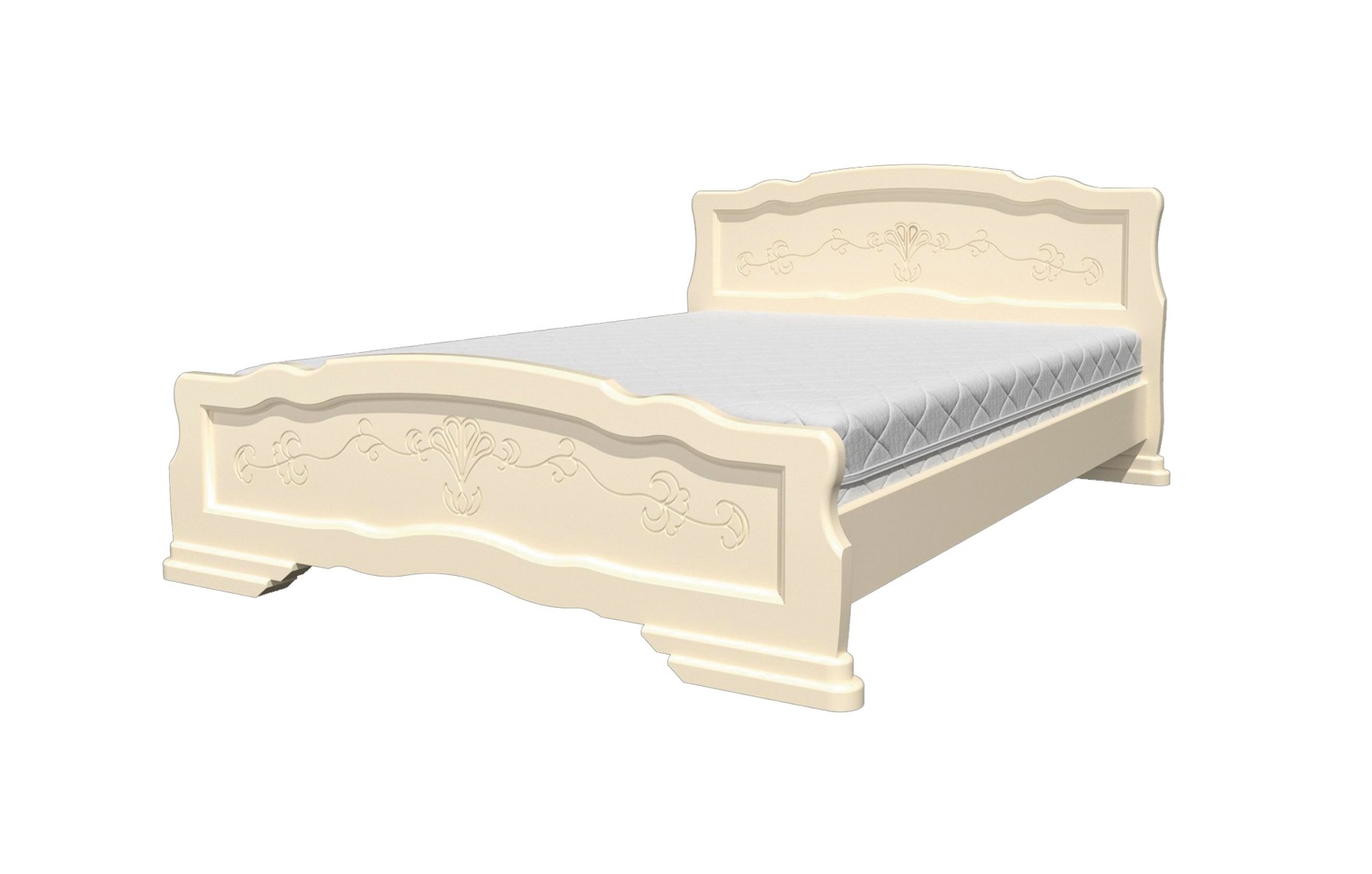 Кровать «Карина-6» 1.8 Слоновая кость (массив)