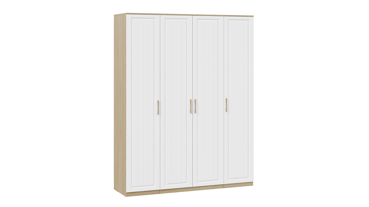 Шкаф комбинированный с 4-мя дверями «Сэнди» (Вяз благородный/Белый)