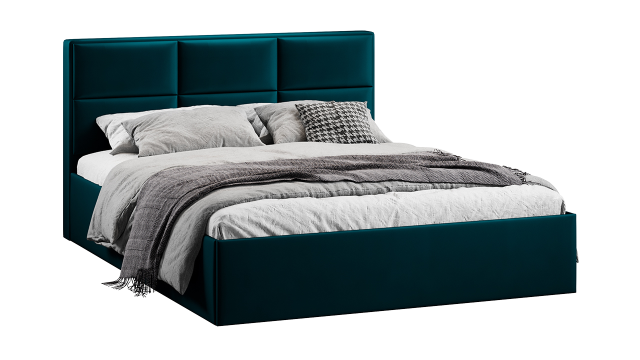 Кровать с ПМ «Стелла» Тип 1 (с подъемным механизмом) Велюр Confetti Izumrud