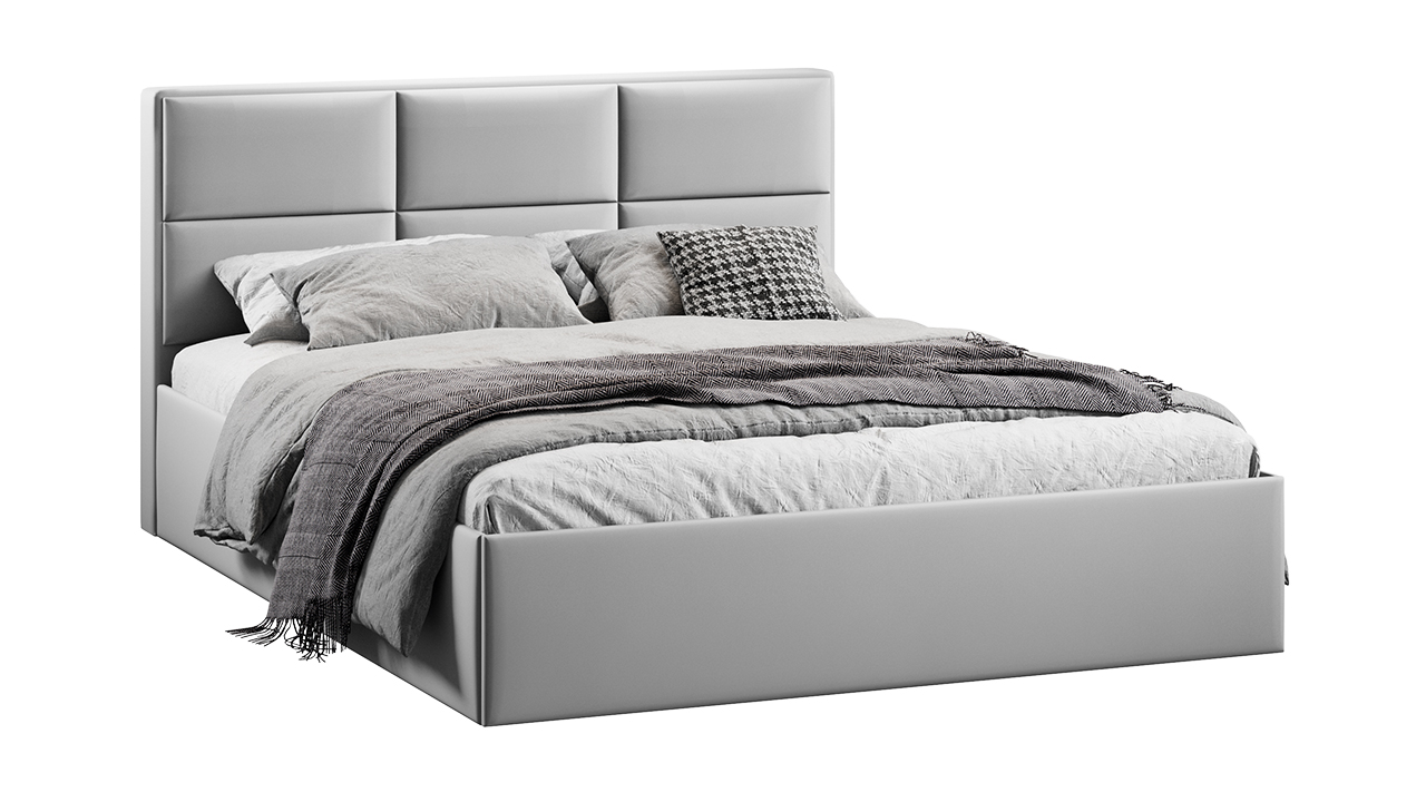 Кровать с ПМ «Стелла» Тип 1 (с подъемным механизмом) Велюр Confetti Silver