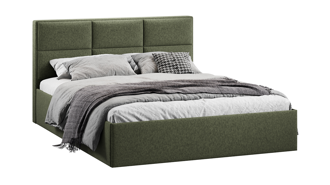 Кровать с ПМ «Стелла» Тип 1 (с подъемным механизмом) Микровелюр Jercy Deep Green