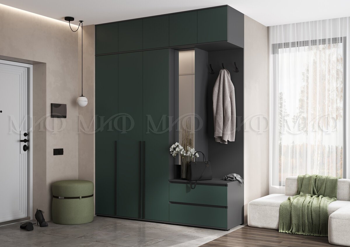 Модульная прихожая Норд (Изумруд/Графит)