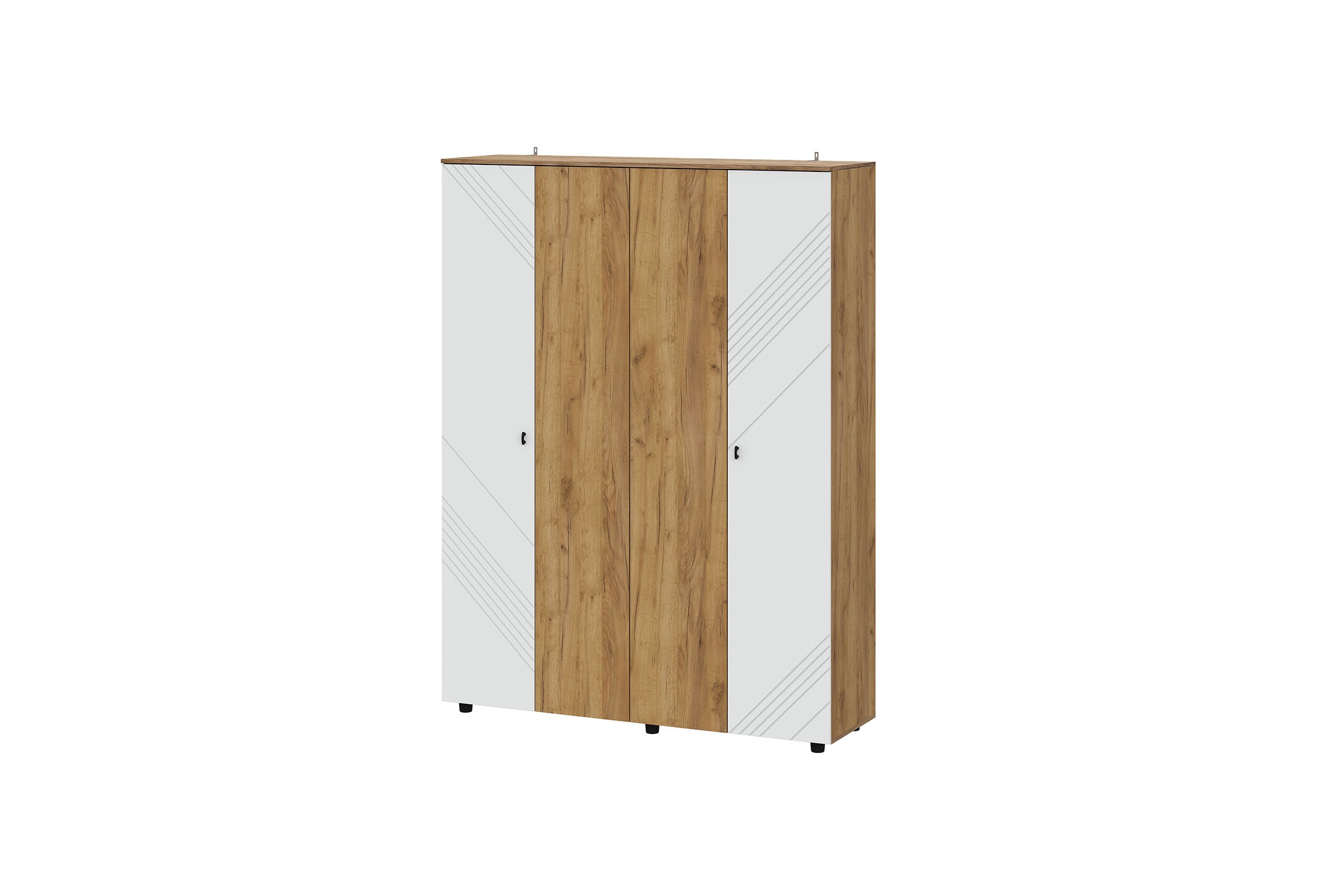 Шкаф 4-створчатый «Байкал» (Дуб Золотой/Белый)