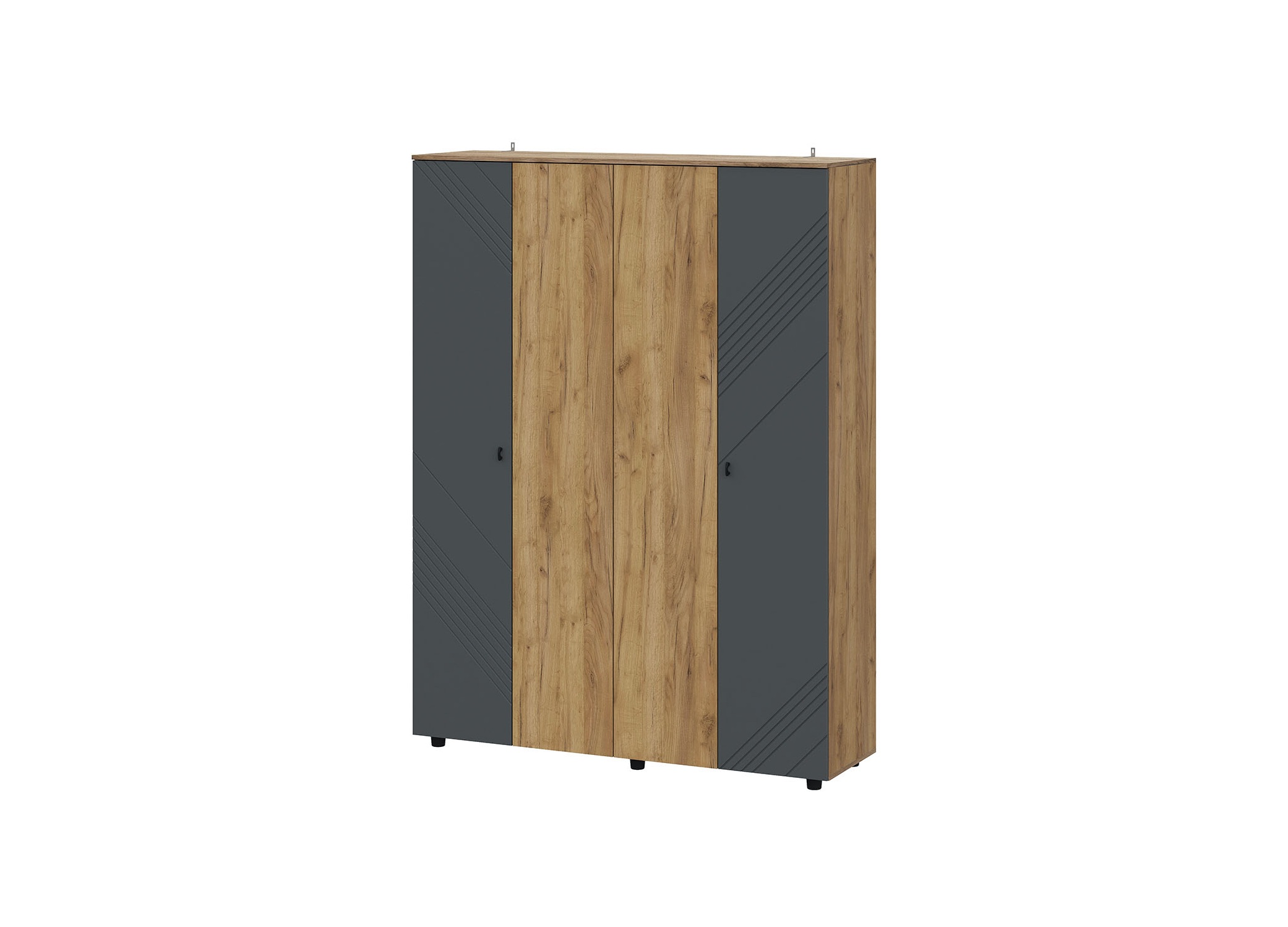 Шкаф 4-створчатый «Байкал» (Дуб Золотой/Графит)