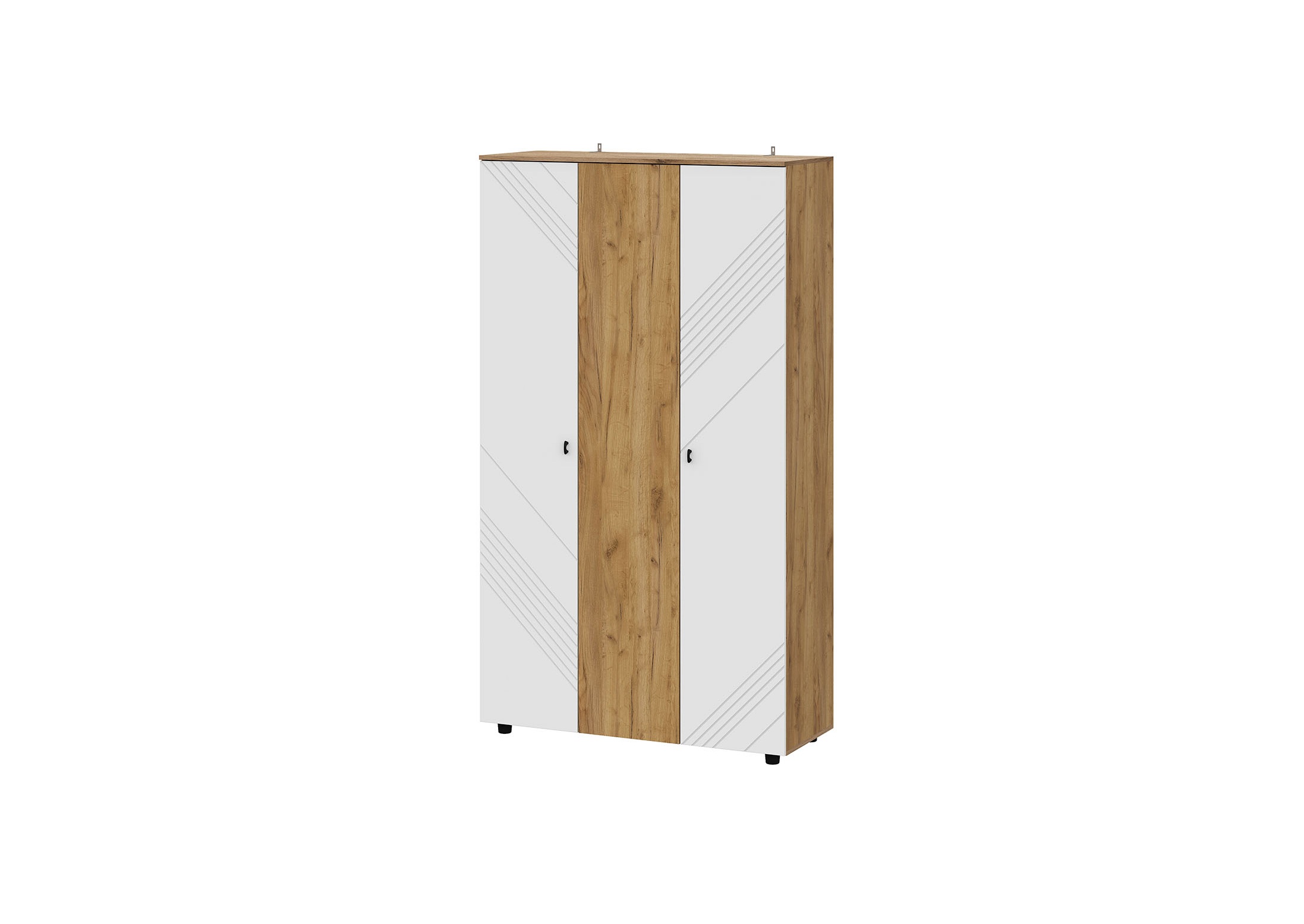 Шкаф трёхстворчатый «Байкал» (Дуб Золотой/Белый)