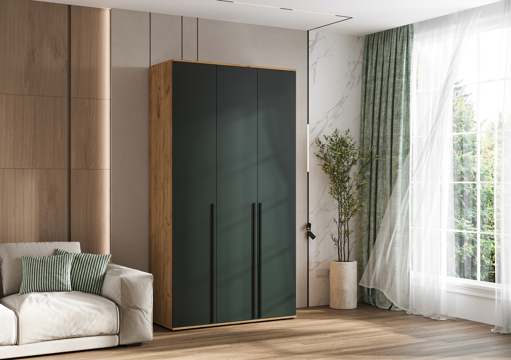 Шкаф 3-х ств. Норд (Изумруд/Дуб крафт золотой)