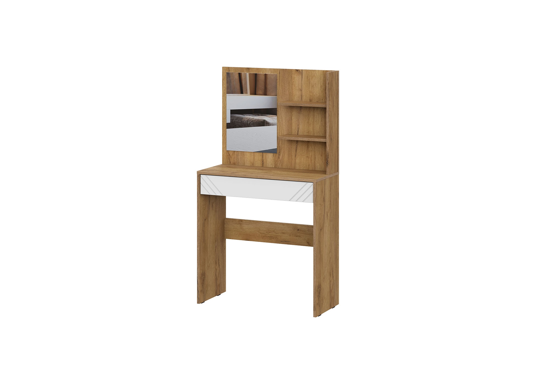 Стол туалетный с зеркалом «Байкал» (Дуб Золотой/Белый)